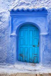 Closed door of old building