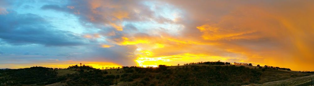 Scenic view of landscape against cloudy sky