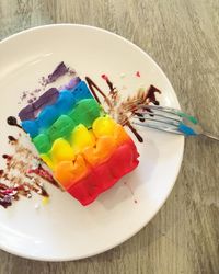 High angle view of multi colored candies