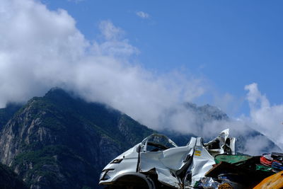 Panoramic view of mountains against sky
