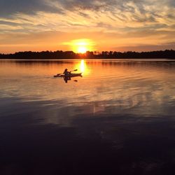 Scenic view of sunset over sea