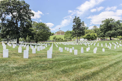 View of cemetery against sky