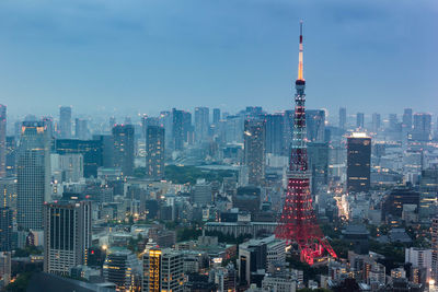 Tokyo tower in city