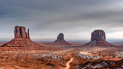 Scenic view of canyon against sky