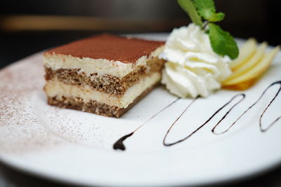 Close-up of cake on plate