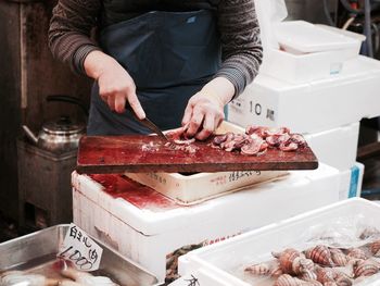 Close-up of preparing food