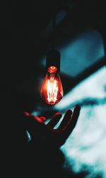 Close-up of illuminated light bulb