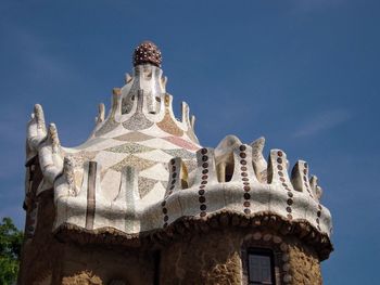 Low angle view of historical building against blue sky