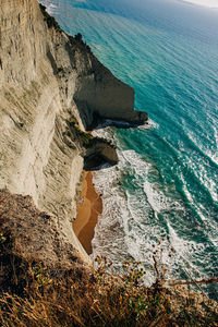 High angle view of sea shore