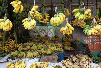 Various fruits for sale at market stall