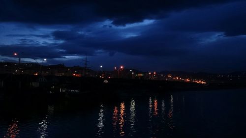 Illuminated city at night