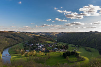 Scenic view of landscape against cloudy sky