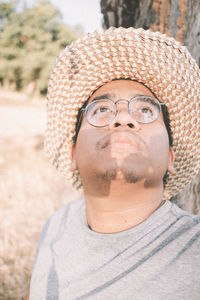 Portrait of man wearing hat