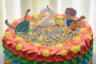 Full frame shot of multi colored cake