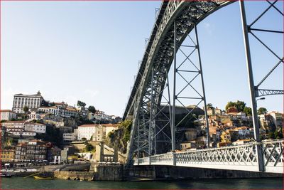 Low angle view of bridge over river