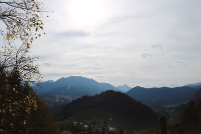 Scenic view of mountains against sky