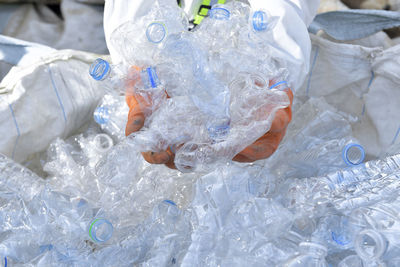 Workers in recycling factory,engineers standing in recycling center