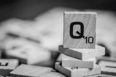 Close-up of stuffed toy on wood