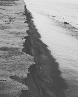 High angle view of cliff at beach