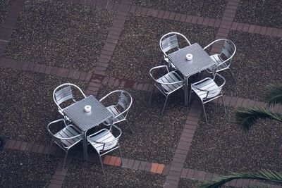 Chairs in the terrace in the street