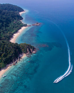 High angle view of island in sea