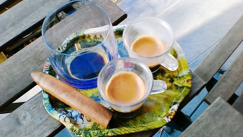 Coffee cup on table