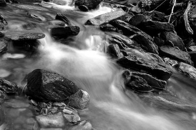 Scenic view of waterfall