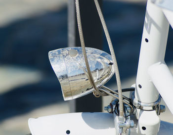 Close-up of white sailboat