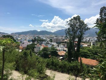 View of townscape against sky