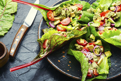 Salad with spring vegetables and herbs