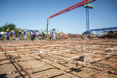 People working at construction site