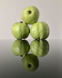 Directly above shot of apples on table
