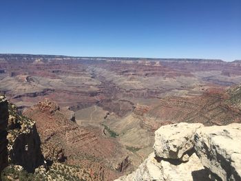 Scenic view of dramatic landscape against clear sky