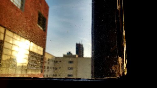 View of building through window