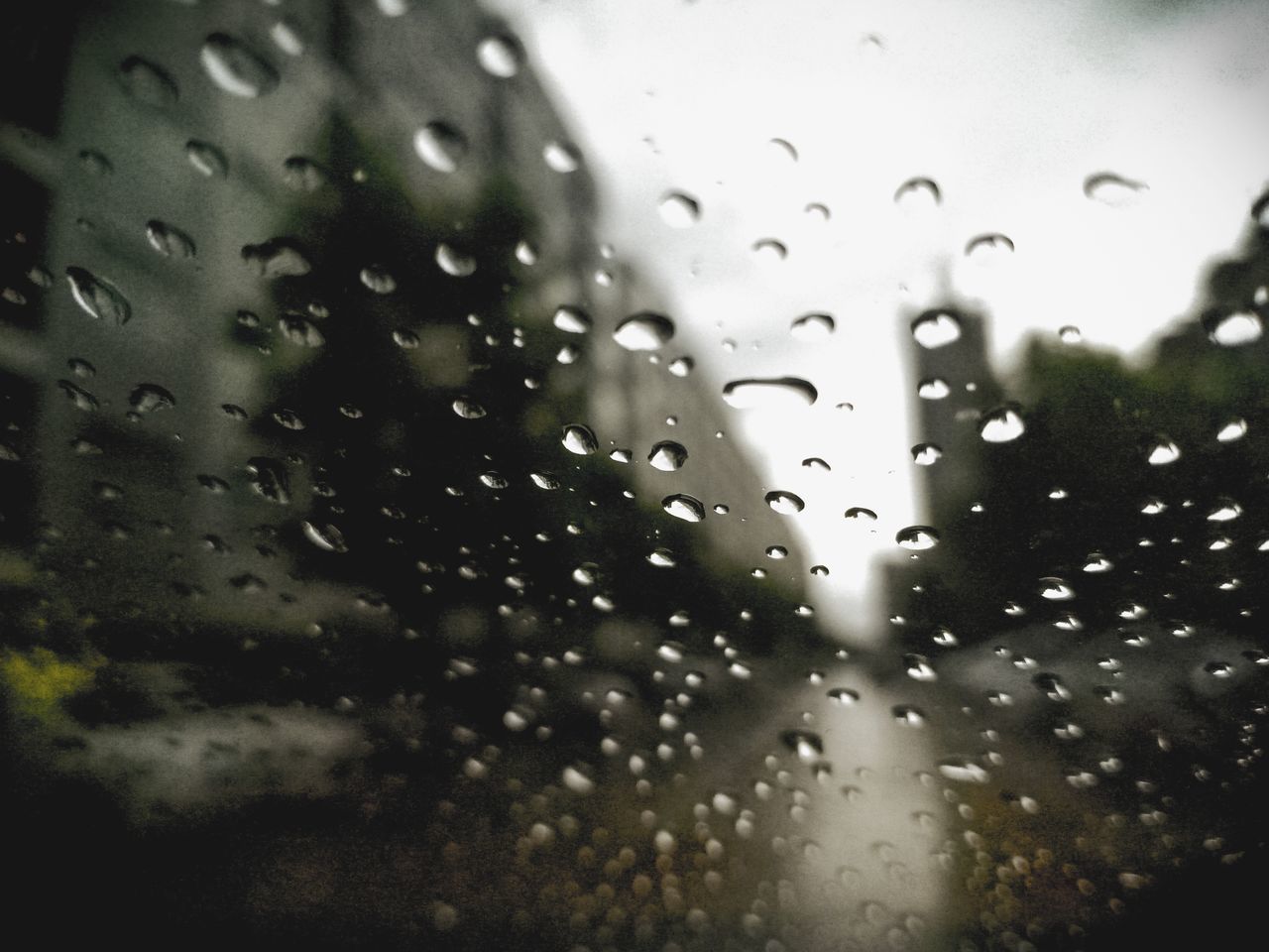 WATER DROPS ON GLASS WINDOW