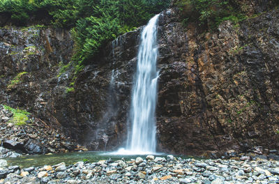 Scenic view of waterfall