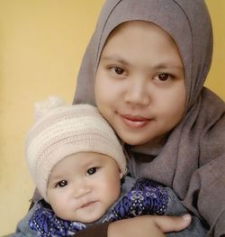 Portrait of cute baby smiling