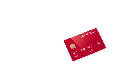 High angle view of information sign against white background