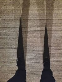 Low section of man shadow on floor