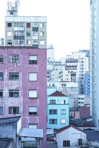 Residential buildings against clear sky