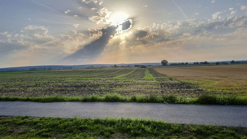 Scenic view of field against sky