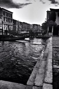 View of canal in city