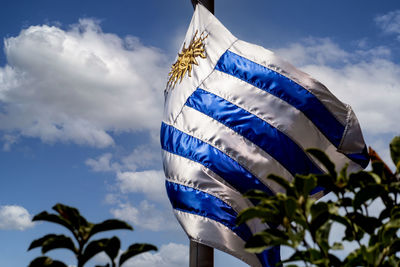Uruguayan flag flying in the breeze