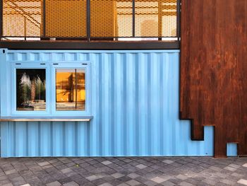 Closed door of building