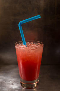 Close-up of drink in glass on table