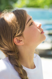 Close-up of young woman