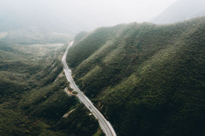 High angle view of road on mountain