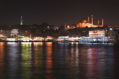 Illuminated city at night