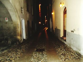 Interior of illuminated tunnel