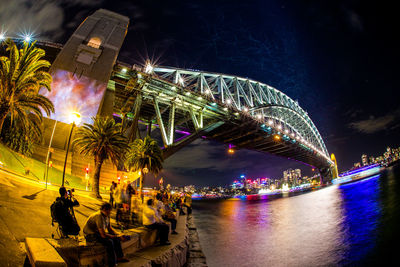 Illuminated city at night